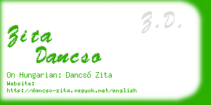 zita dancso business card