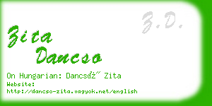 zita dancso business card